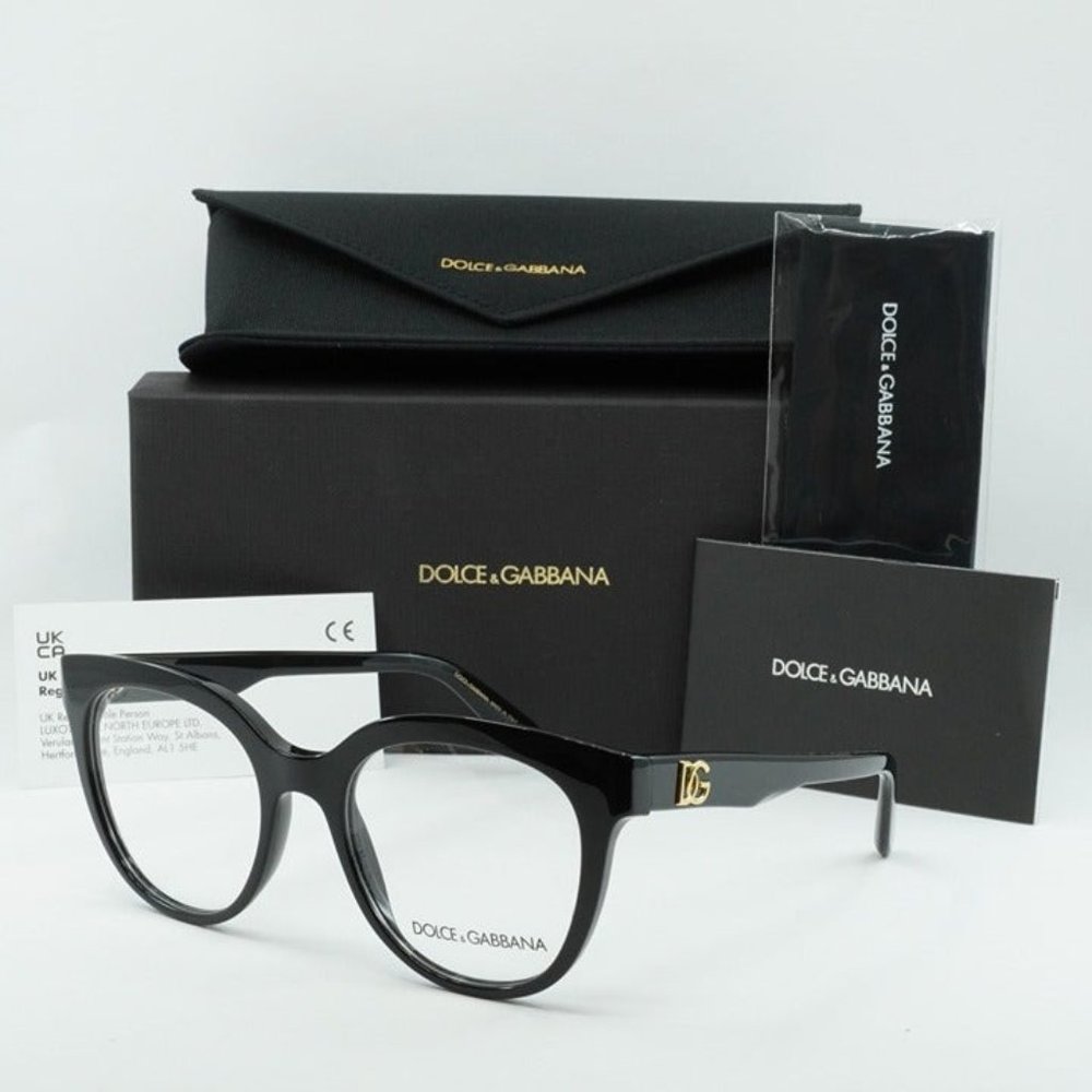 FINAL PRICE NEW DOLCE & GABBANA DG3353 501 BLACK 51MM EYEGLASSES - Picture 1 of 10